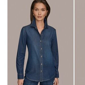 Donna Karan Dark Blue Classic Shirt